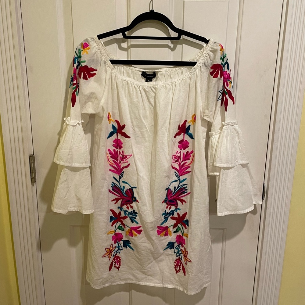 Floral off the shoulder beach cover up dress